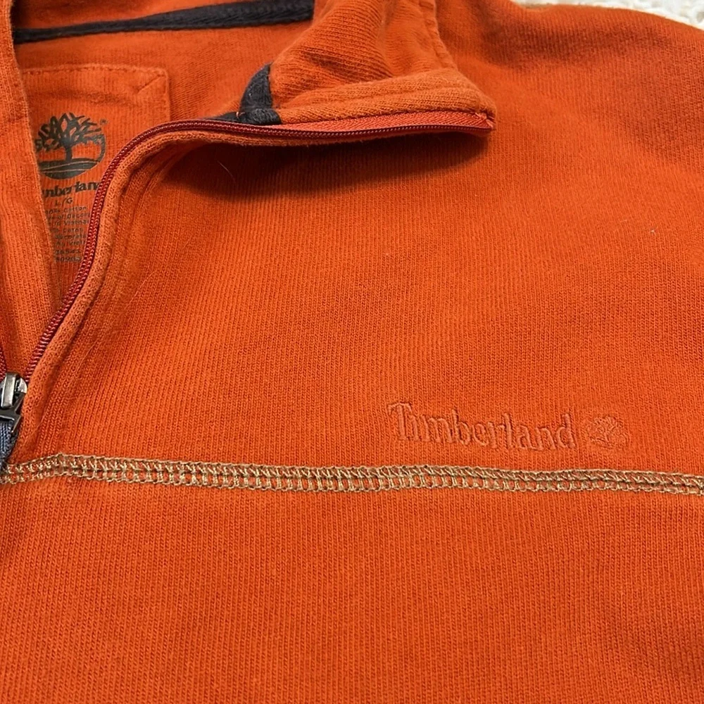TIMBERLAND L burnt orange pullover 3/4 zip jacket or sweatshirt